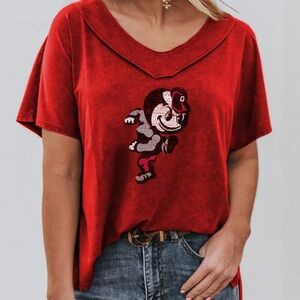 OHIO STATE BUCKEYES "DAY TO DAY" MODAL MINERAL WASH Gameday Couture Size M Red